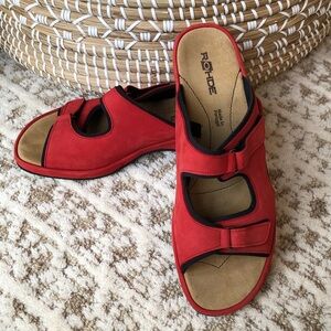 ROHDE Women’s Sandals / Slides in Red & Black With Adjustable Straps